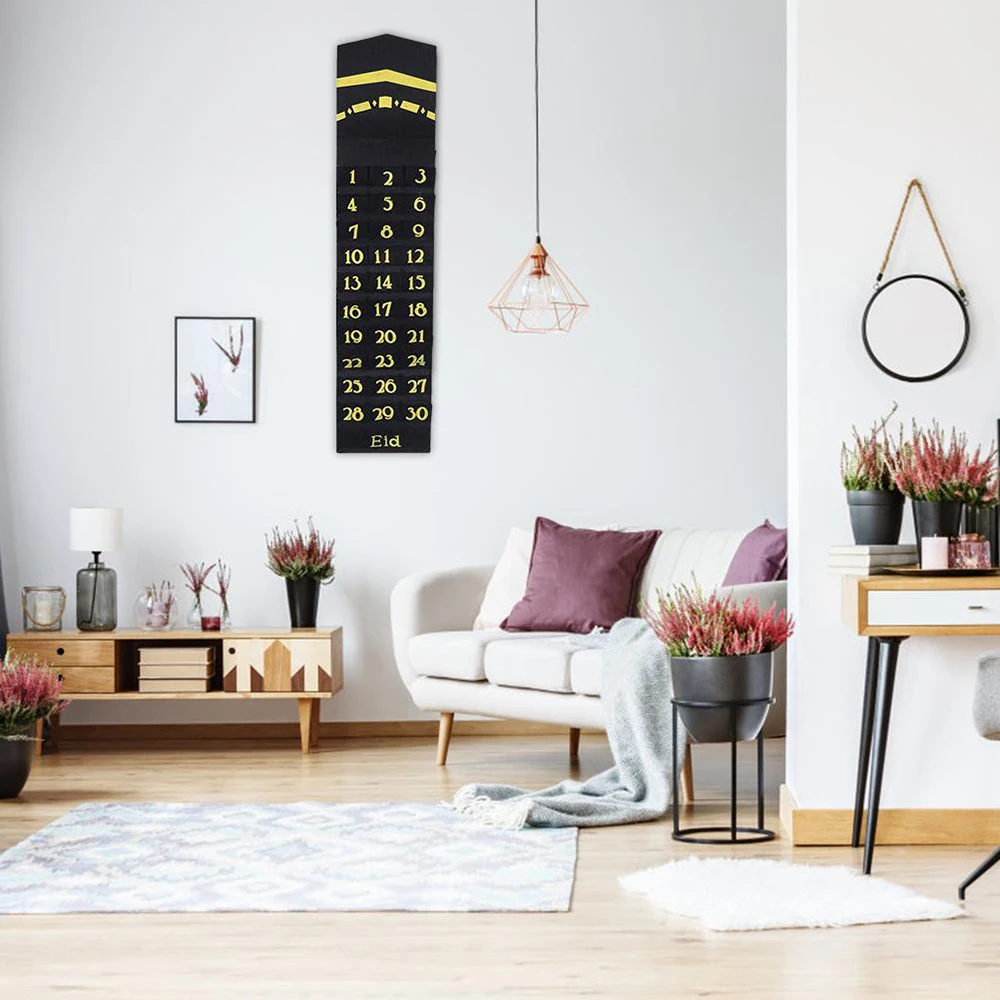 Рамазан Мубарак 30 дней Рождественский календарь висящие войлочные с обратным