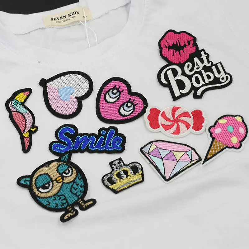 Милые Мультяшные нашивки вышитые наклейки железные на одежду сумки шляпы обувь