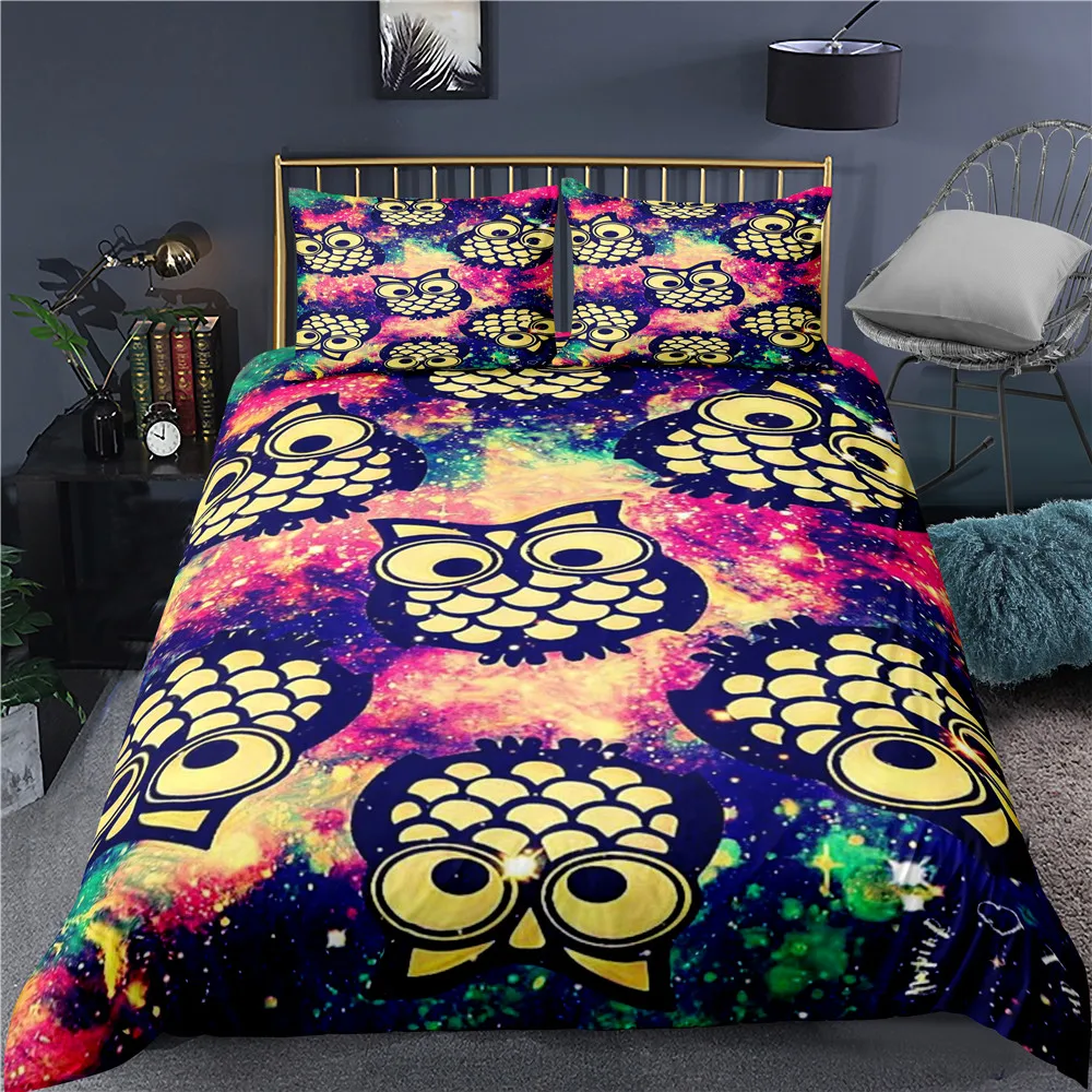 Комплект постельного белья из 2/3 предметов с красочными животными пододеяльник 3D