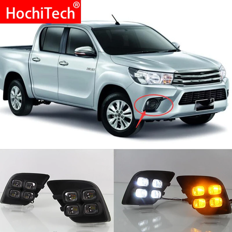 Светодиодный дневной светильник для Toyota Hilux Vigo 2015 2016 2017 переднего бампера