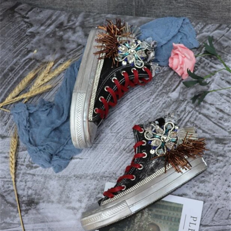 Европейская станция осенние Ретро Старые грязные туфли классические кружевные