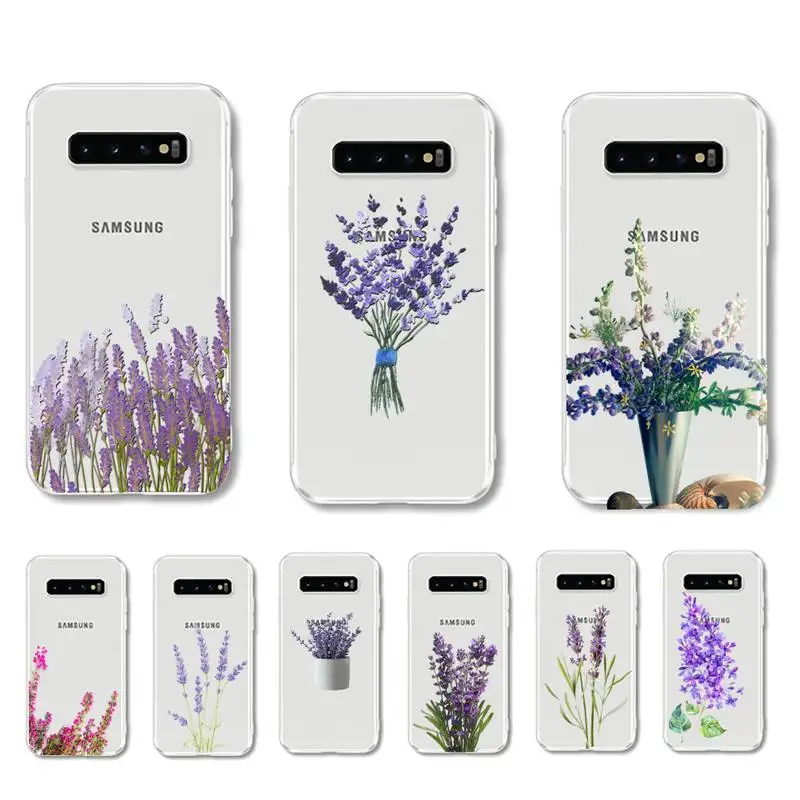 

Lavender Flower Pattern Phone Case For Samsung Galaxy S7 edge S8 S9 S10 S20 plus S10lite A31 A10 A51 Capa