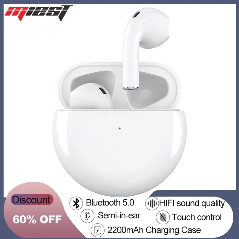 

Miest Airbuds 4 Wireless Bluetooth Earphones Touch Control Stereo Cordless Headset With Charging Box Fast Delivery Tws Earbuds