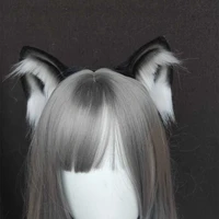 new fold style cat ears hair hoop black color headwear hand made work for cosplay party costume accessories