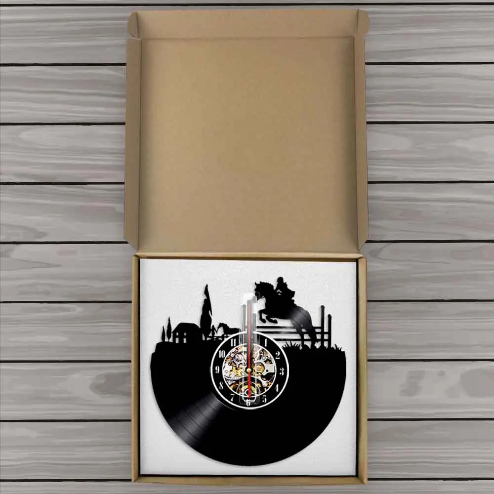 Настенные часы для верховой езды винтажные спортивные настенные с виниловой