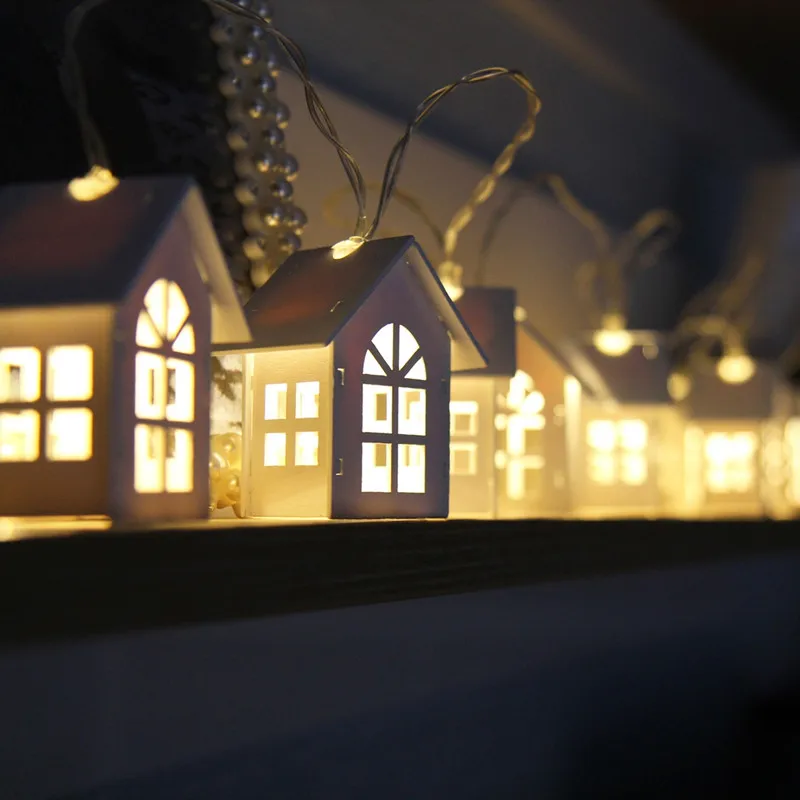 10LED/20LED гирлянда Европейский Стиль древесины любящее сердце Дом строка