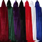 Взрослые карнавальные костюмы на Хэллоуин для женщин и мужчин длинный бархатный красный черный плащ-накидка вампир с капюшоном Готический страшный маскарадный костюм