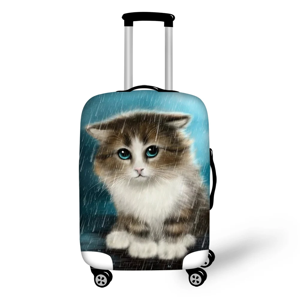 HaoYun Cartoon Suitcase Cover Fantasy Cats Pattern Elastic Dustproof Luggage Cover Kawaii Animal Luggage Protective Accessories