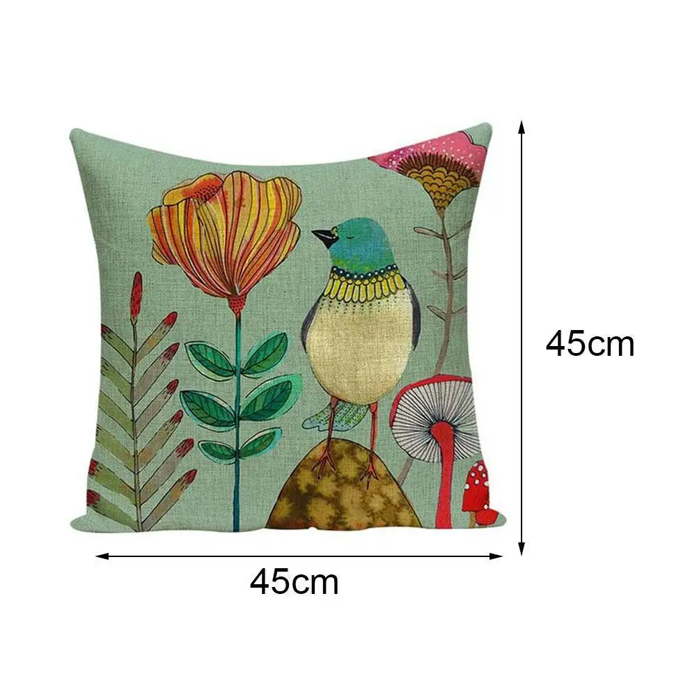 

Painting Birds And Flowers Printed Square Pillowcase Watercolor Cushion Decorative Pillow Cushions Home Decor Sofa Throw Pillows