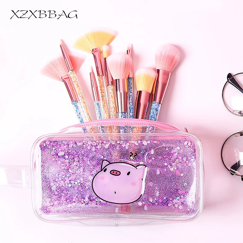 

XZXBBAG милые животные зыбучий песок Макияж сумка с ручкой для женщин Девушка дорожный Органайзер портативные туалетные принадлежности красо...