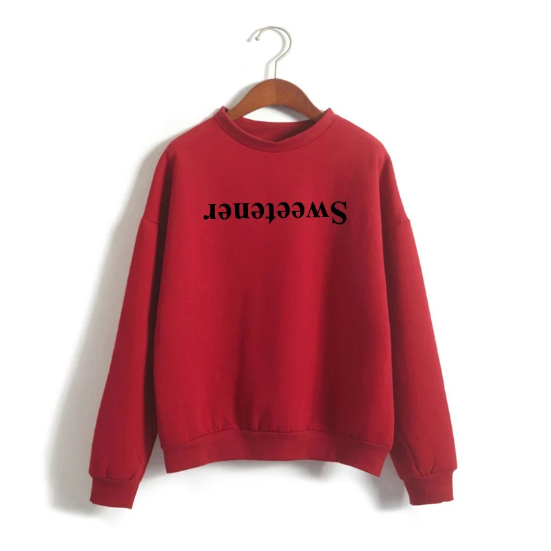 Красный Пуловер с капюшоном топы без слез слева плакать вентилятор Merch толстовка с капюшоном Ариана Гранде свитшоты для женщин спасибо у следующий толстовки - Цвет: Красный