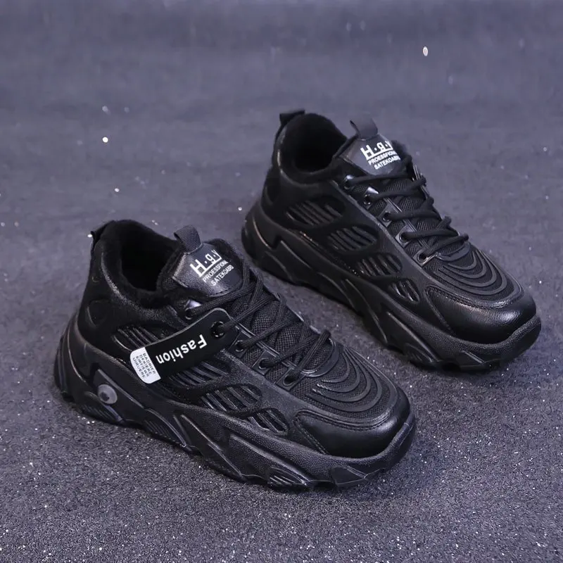 

Sneaker women casual shoes plush fur warm winter shoes woman lace up boots women sneakers comfortable platform shoes female