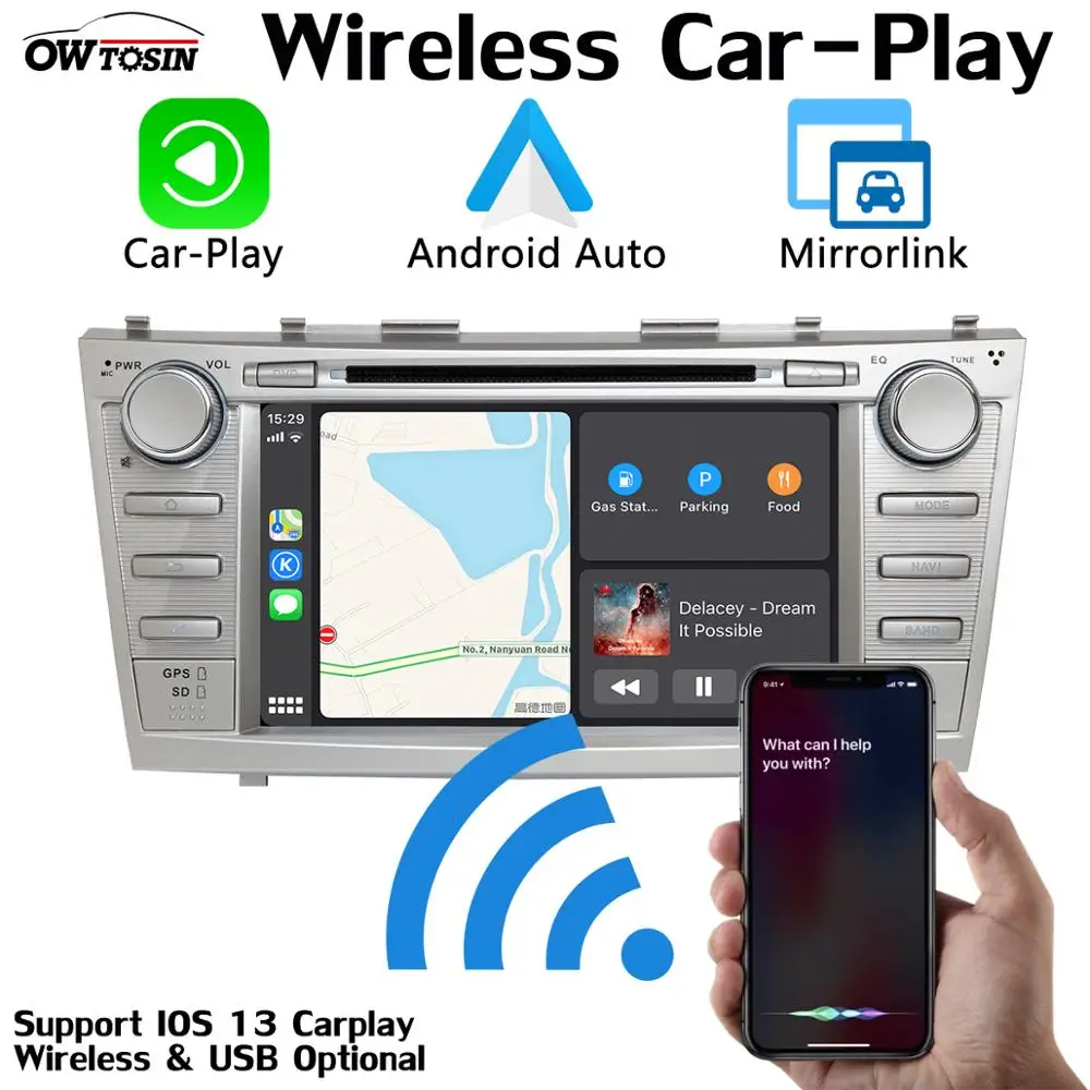 Автомобильный DVD-плеер 7 дюймов 8 ядер 4 Гб + 64 ГБ Android 9 0 PX6 для Toyota Camry 2006-2011 радио