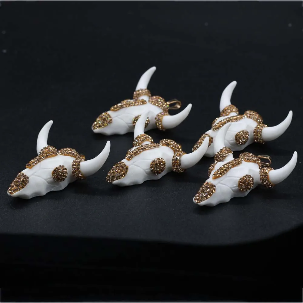 

Natural Stone Pendant Cow Head shape Exquisite Charm for Jewelry Making DIY Necklace Earrings Accessories Handiwork Craft