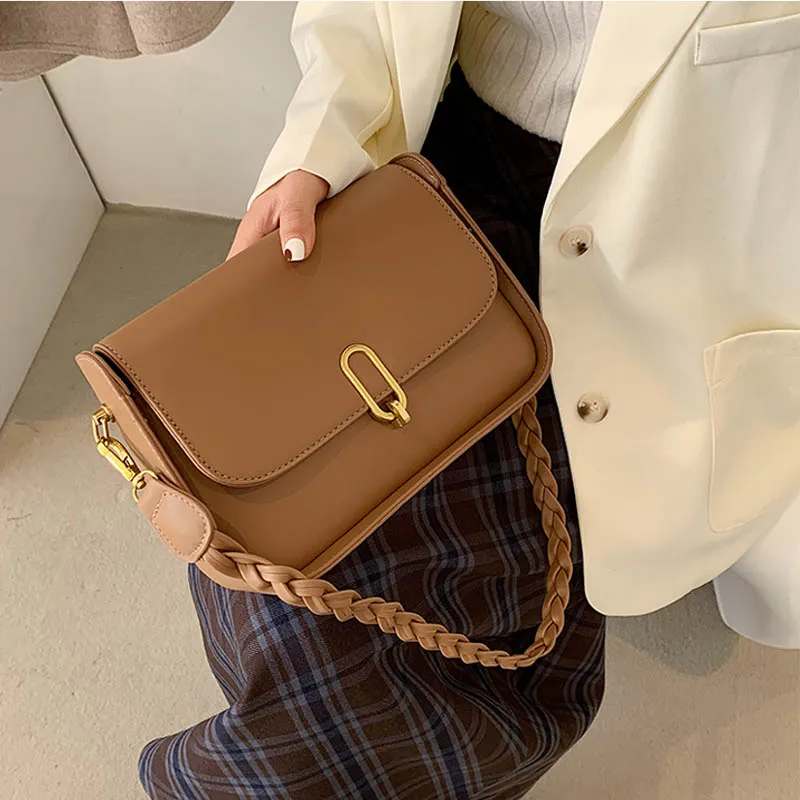 

Fashion Shoulder Bags For Women 2021 Luxury Handbag Designer PU Leather Saddle Bag Travel Messenger Bag Flap Women Clutches