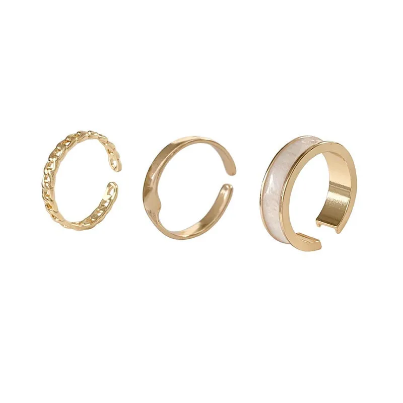 

Japan and South Korea gentle high sense three-piece ring female 2020 new trendy niche fashion index finger ring tail ring