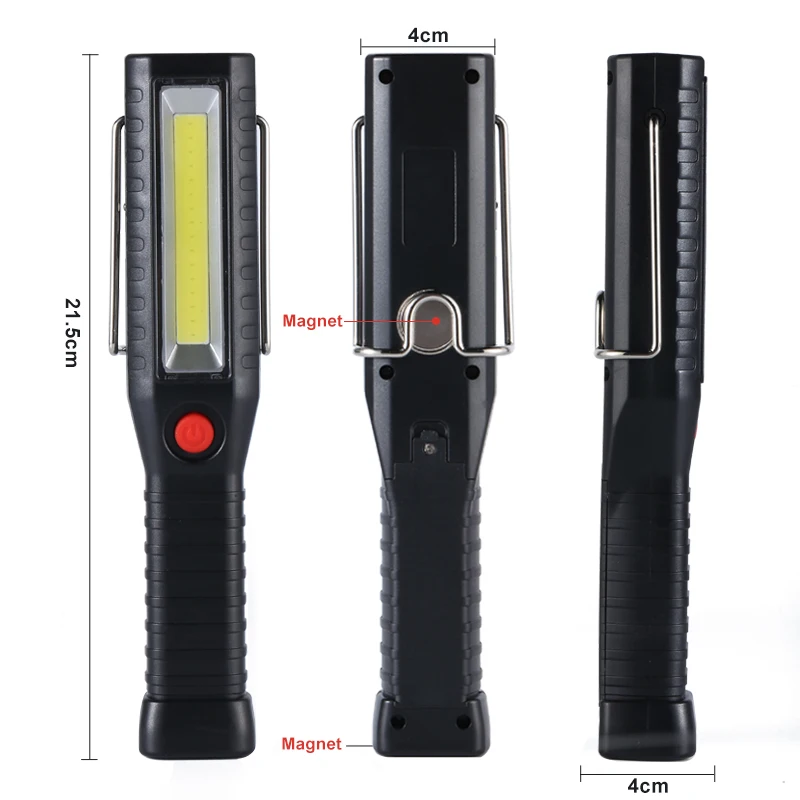 4 Modes LED Work light Rechargeable Cob Super Bright Flashlight Torch Portable Inspection Magnet Lamp For Car Repair Home | Лампы и