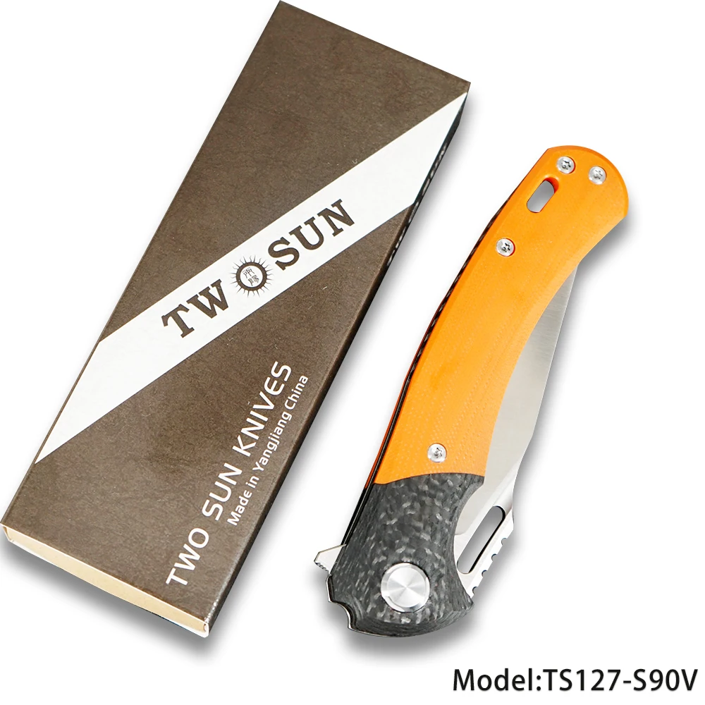 TWOSUN S90V лезвие складываемый карманный нож Ножи Тактический Ножи для охоты, походов инструмент для повседневного использования, упорные шариковые подшипники быстро открытьй G10 TS127