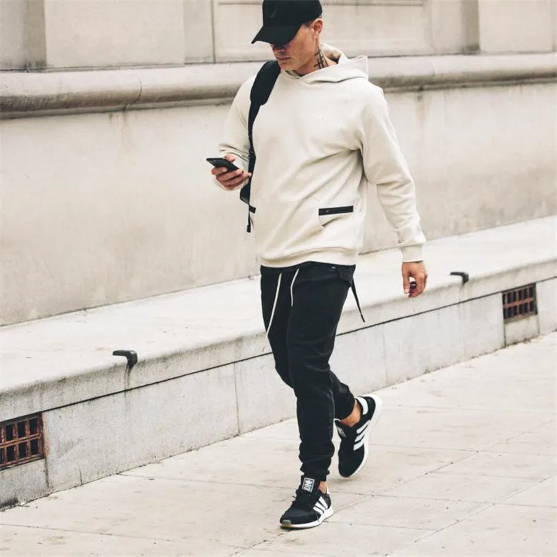 Мужская толстовка с капюшоном и карманом на молнии мужская Повседневная модная