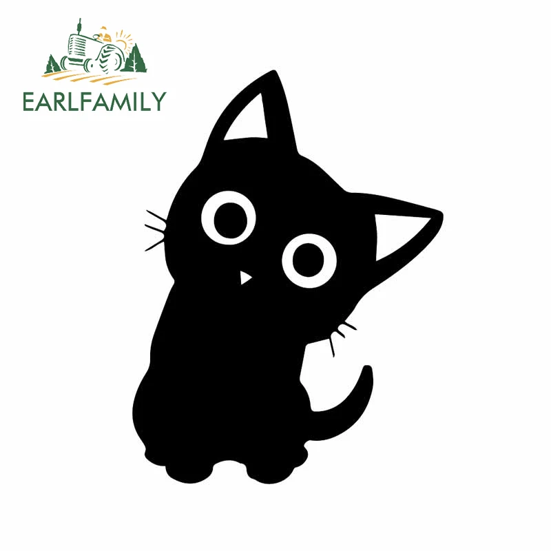 

EARLFAMILY 13 см x 9,9 см для смешных виниловых наклеек, милая мультяшная котенка, устойчивая к царапинам, украшение на окно, индивидуальные сборник...