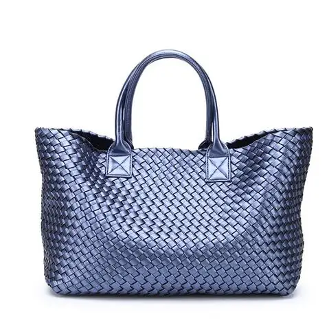 Женская тканая сумка через плечо Большая вместительная кошелек корзина для