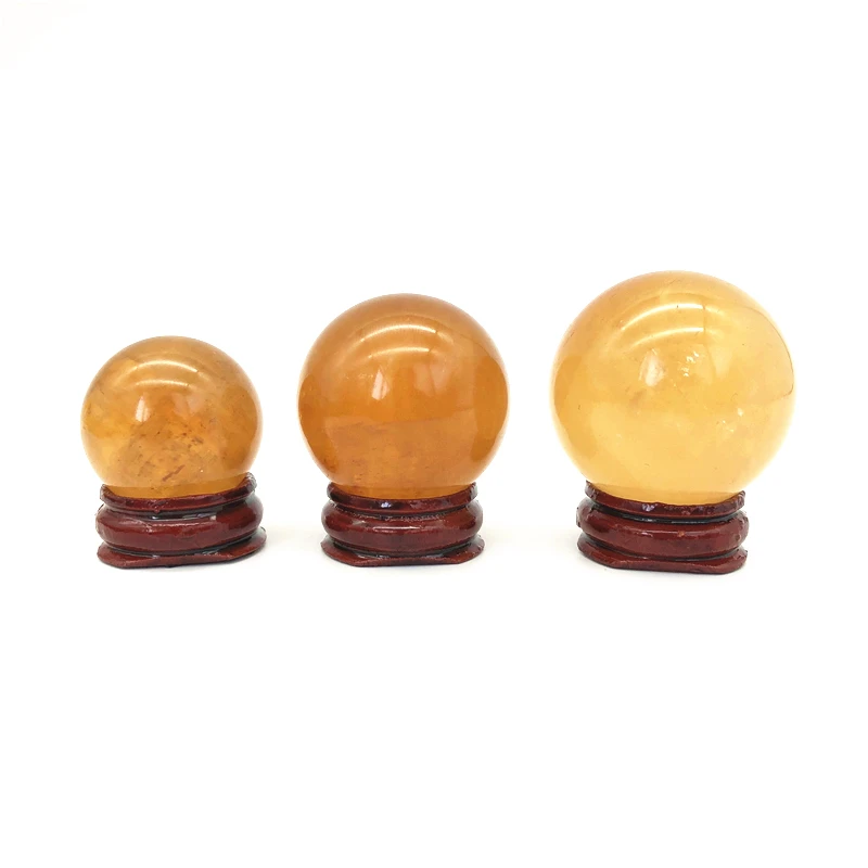 Натуральный цитрин кальцит кварцевый кристалл шар исцеляющий драгоценный