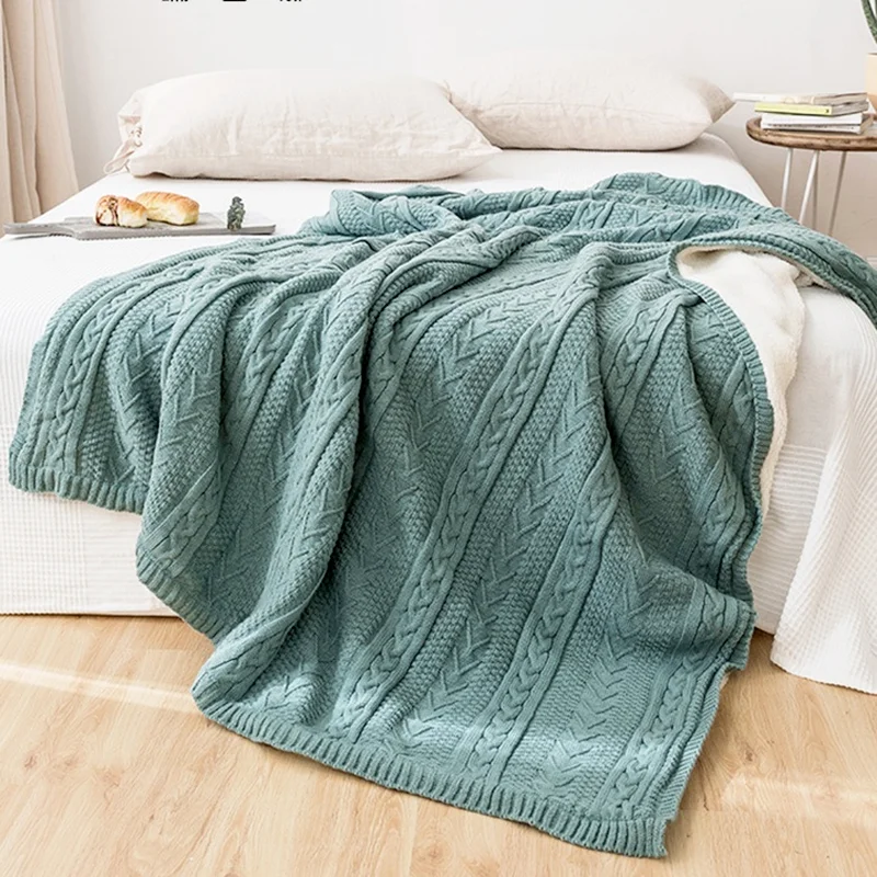 

Брендовое зимнее Флисовое одеяло в полоску, мягкое теплое искусственное плюшевое одеяло в нордическом стиле для кровати, дивана, одеяло