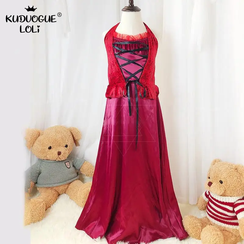 Костюм вампира на Хэллоуин для маленьких девочек платье ведьмы косплея шаль плащ