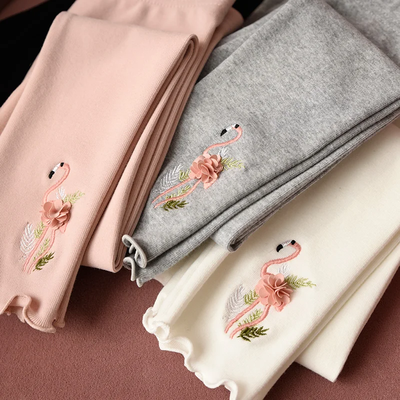 

Леггинсы для девочек, хлопковые, обтягивающие, с мультяшным принтом, BB147, весна-осень