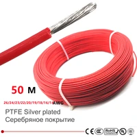 ptfe 50m 262423222019181614awg tinned plated flame retardant power cable wire high temperature resistance