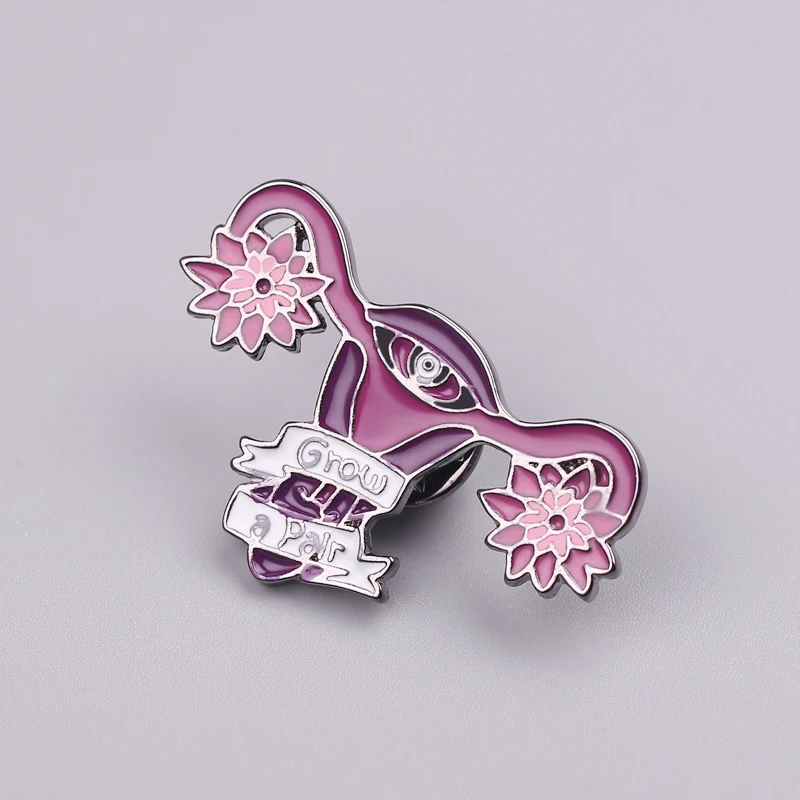 Эмалированная Брошь для женщин металлический значок на булавке в форме матки