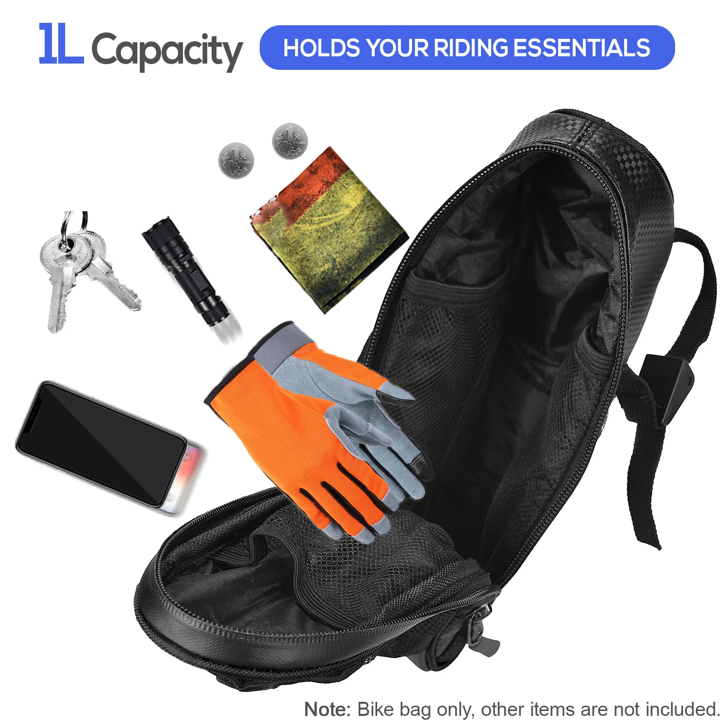 1 л водонепроницаемая велосипедная Сумка седло светоотражающая сумка под