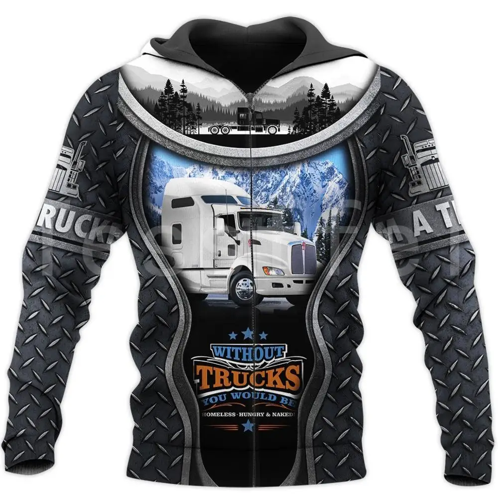 

Tessffel Worker Truck Trucker Driver Pullover Crewneck Streetwear NewFashion Funny Casual Tracksuit Hoodies 3DPrint Men/Women A2
