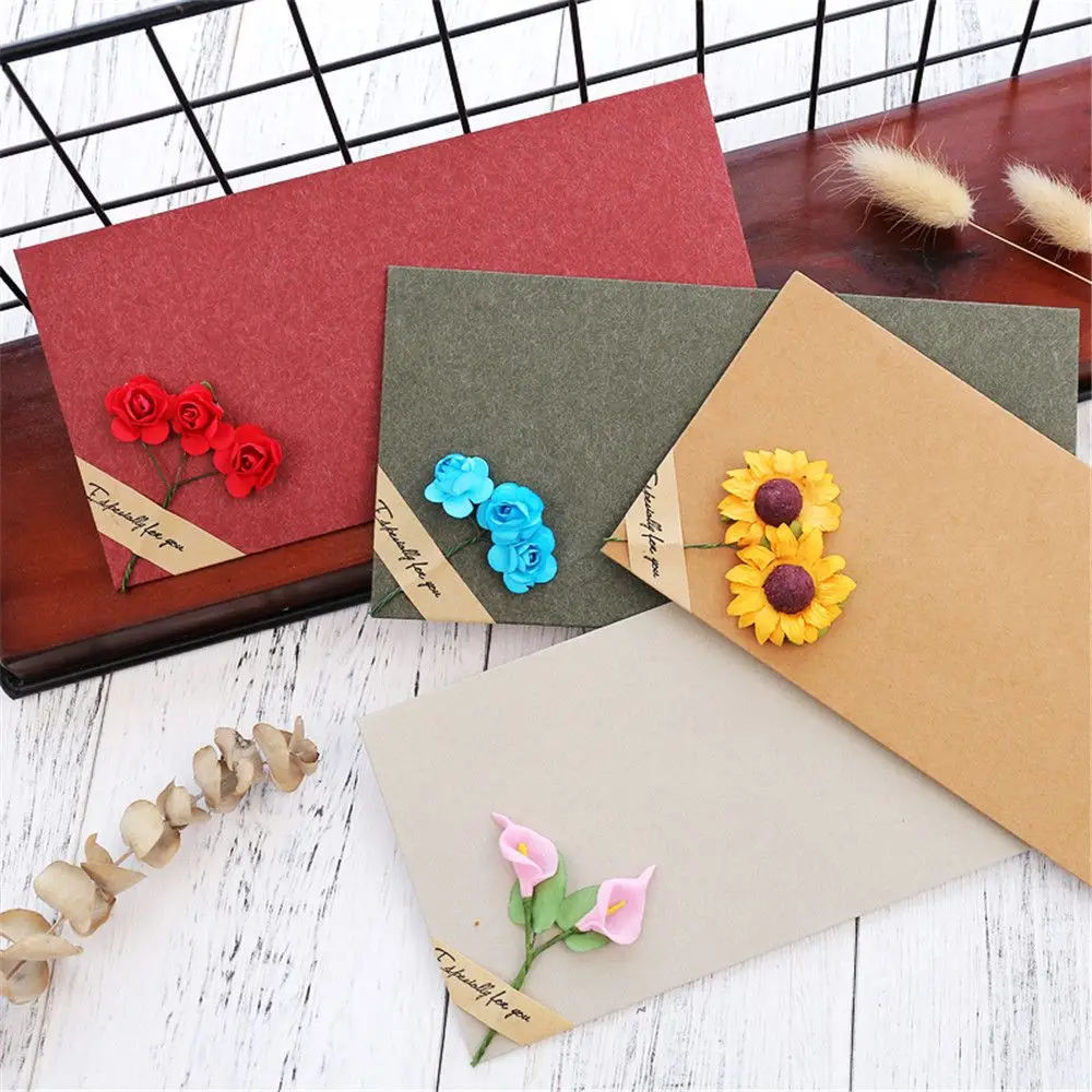 2 шт Ретро сухие цветы конверты с буквенной бумагой DIY открытки поздравительная