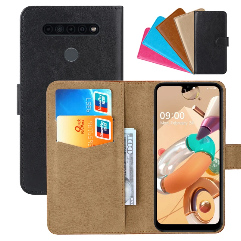 

Luxury Wallet Case For LG K41S PU Leather Retro Flip Cover Magnetic Fashion Cases Strap