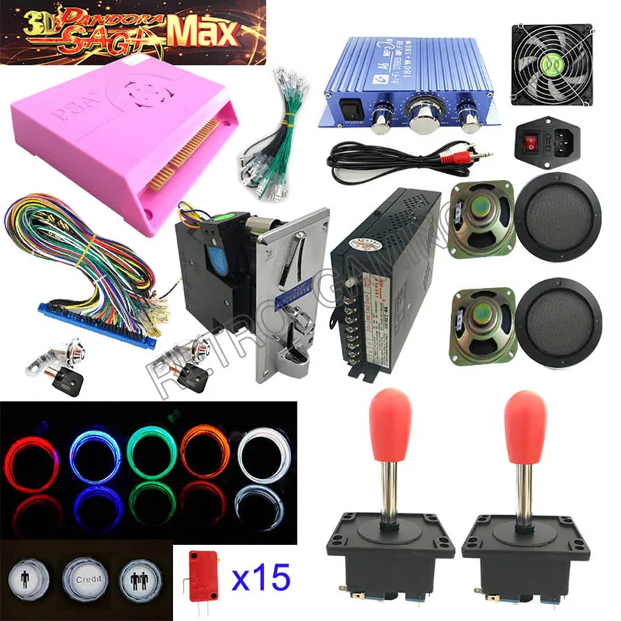 Аркада для игры Jamma DIY kit 3D Pandora Max 2255 в 1 с блоком питания светодиодный джойстик