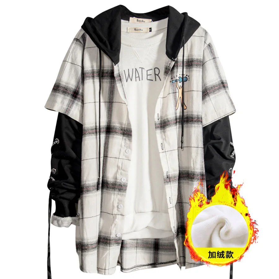 

White Long Sleeve Shirt Men Floral Black Summer Japanese Korean Streetwear Hip Hop Oversized Check Shirts Camisas De Hombre 2021