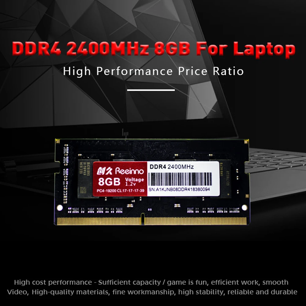 Reeinno Оперативная память DDR4 8 ГБ 4 2400 МГц 1 2 в NON-ECC 260 pin для ноутбука оперативная s