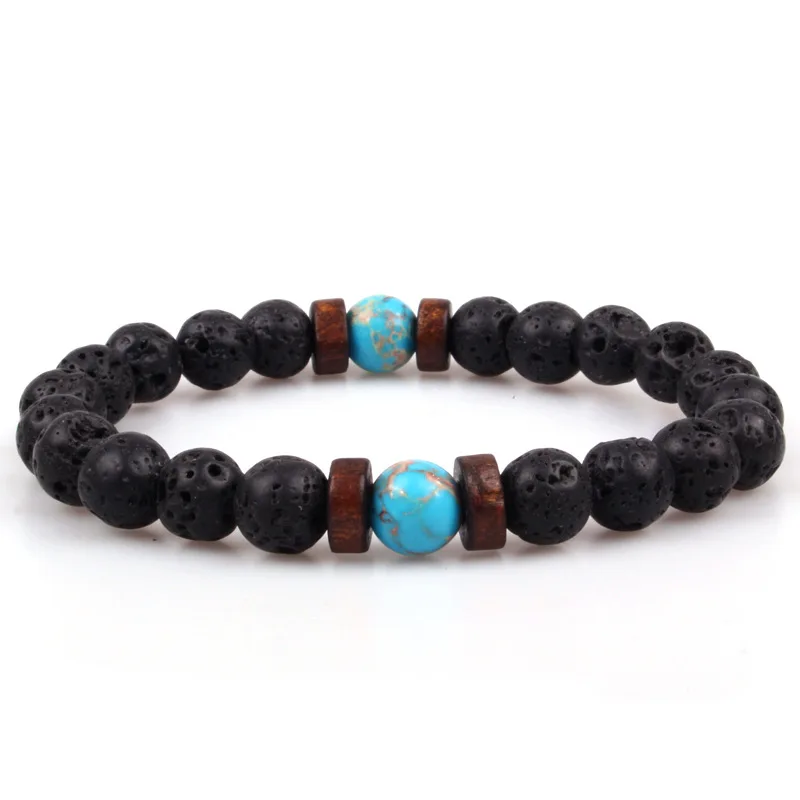 Мужской браслет натуральная бусинка из лунного камня тибетский Будда чакра лава