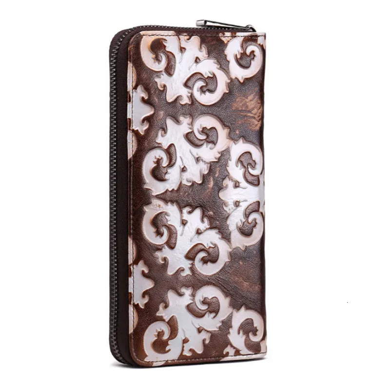 

Wallets for Women Luxury Designer Fashion Genuine Leather Women Wallet Flower Printed Clutch Wallets Purse Card Holder Phone Bag