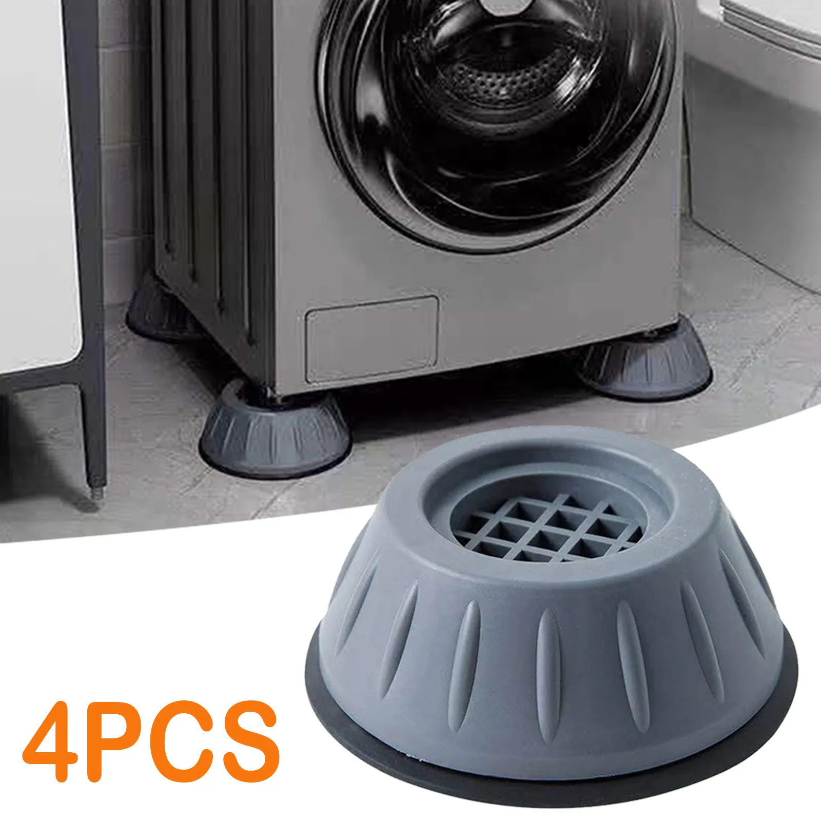 

4pcs Washing Machine Mat Anti-vibration Mute Universal Anti-skid Foot Pad Dryer Bath Mats Bathroom Protection Non-Slip Pads