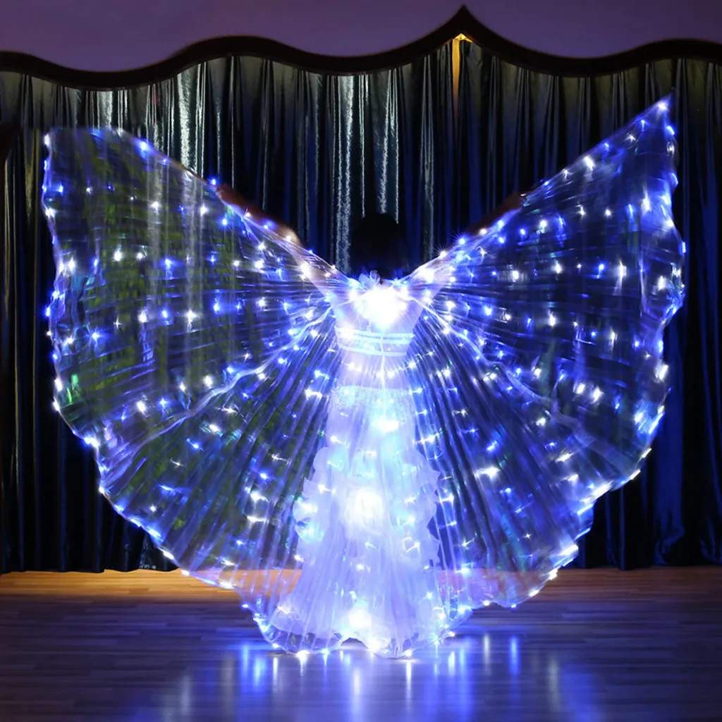 Belly Dance Led Isis Wings with Adjustable Sticks Accessories Stage Performance Props Shining Women 360 Degrees F822 |