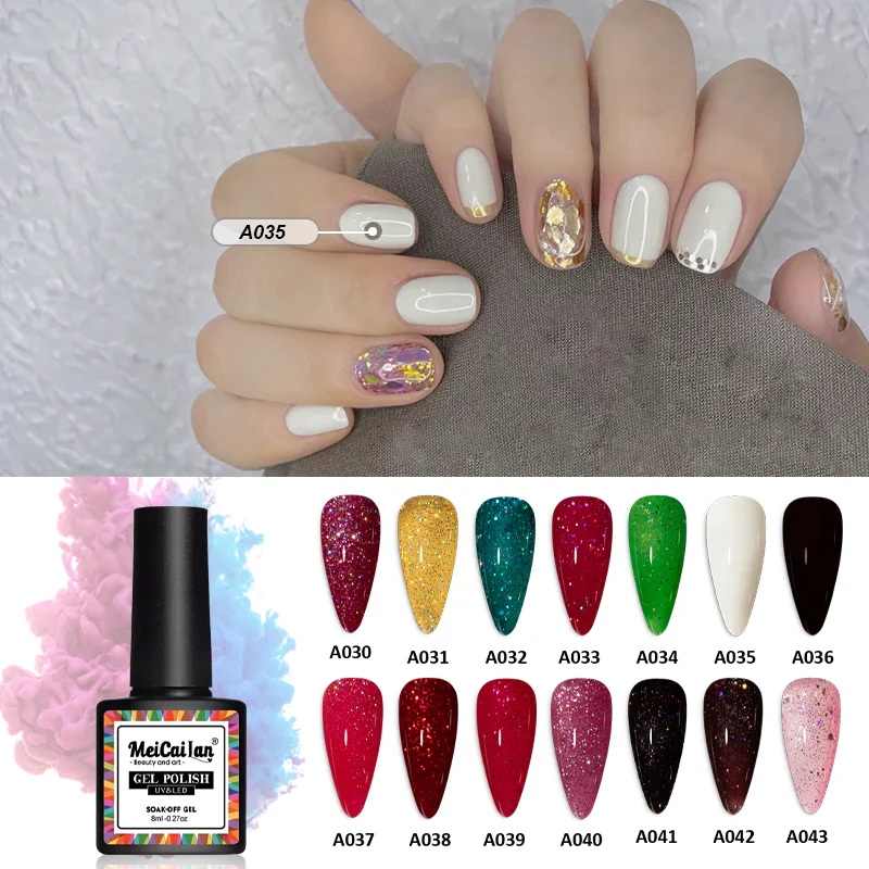 

MEICAILAN Nails Gel Nail Polish Nail Artsupplies For Professionals Semi-Permanent Varnish Top Coat UV LED Gel All For Manicure