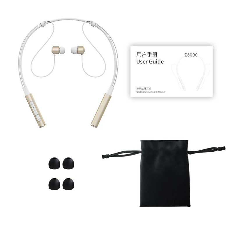 Беспроводные наушники Roman Z6000 с шейным ремешком, Bluetooth, розовое золото, для Xiaomi, iPhone, наушники, auriculares fone de ouvido, с микрофоном - Цвет: gold
