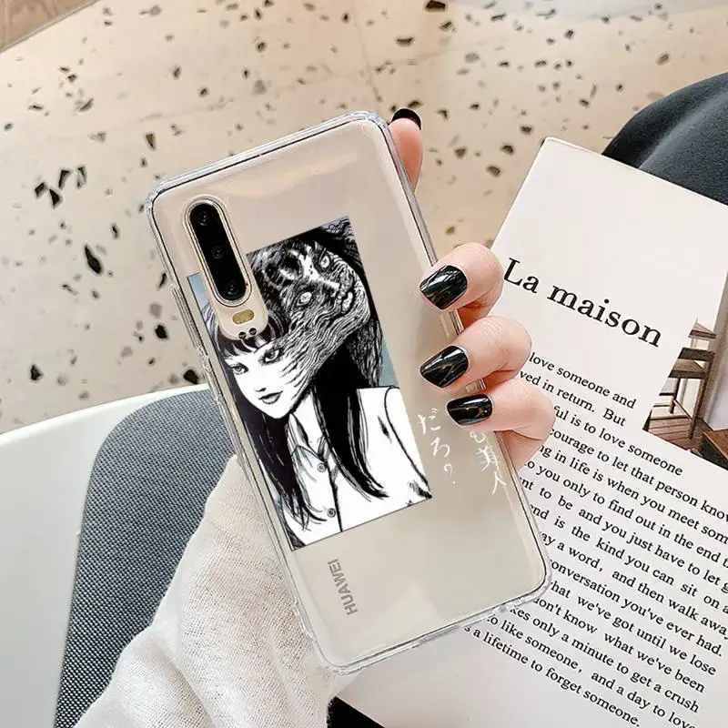 

Junji Ito Tees Horror Comic Phone Case Transparent for Samsung A71 S9 10 20 HUAWEI p30 40 honor 10i 8x xiaomi note 8 Pro 10t 11