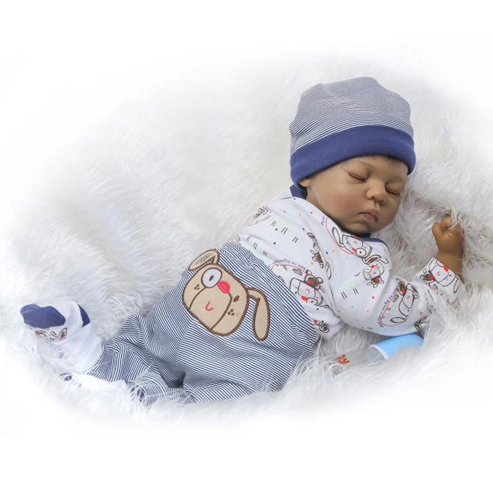 Кукла реборн для мальчиков 20 дюймов спящий Черный Малыш имитация кукол игрушка Kds