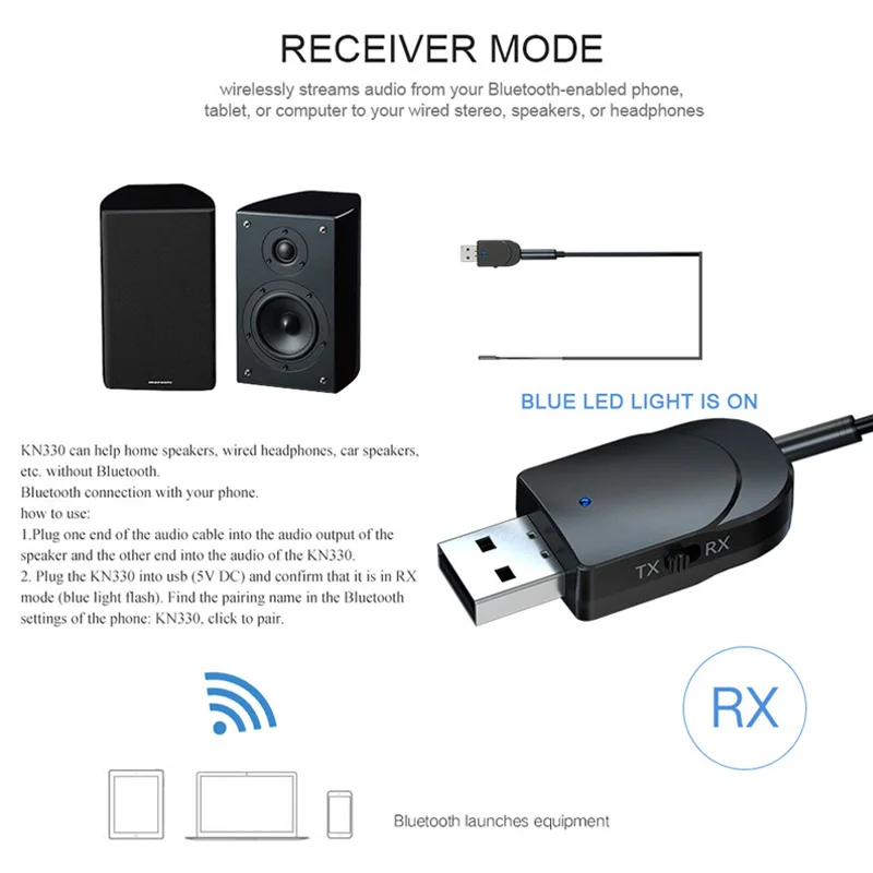 USB Bluetooth 5 0 адаптер 3 в 1 беспроводной стерео аудио передатчик приемник BT мм AUX Jack