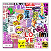 50pcs english motivational stickers for notebook laptop stationery love sticker aesthetic scrapbooking material craft supplies