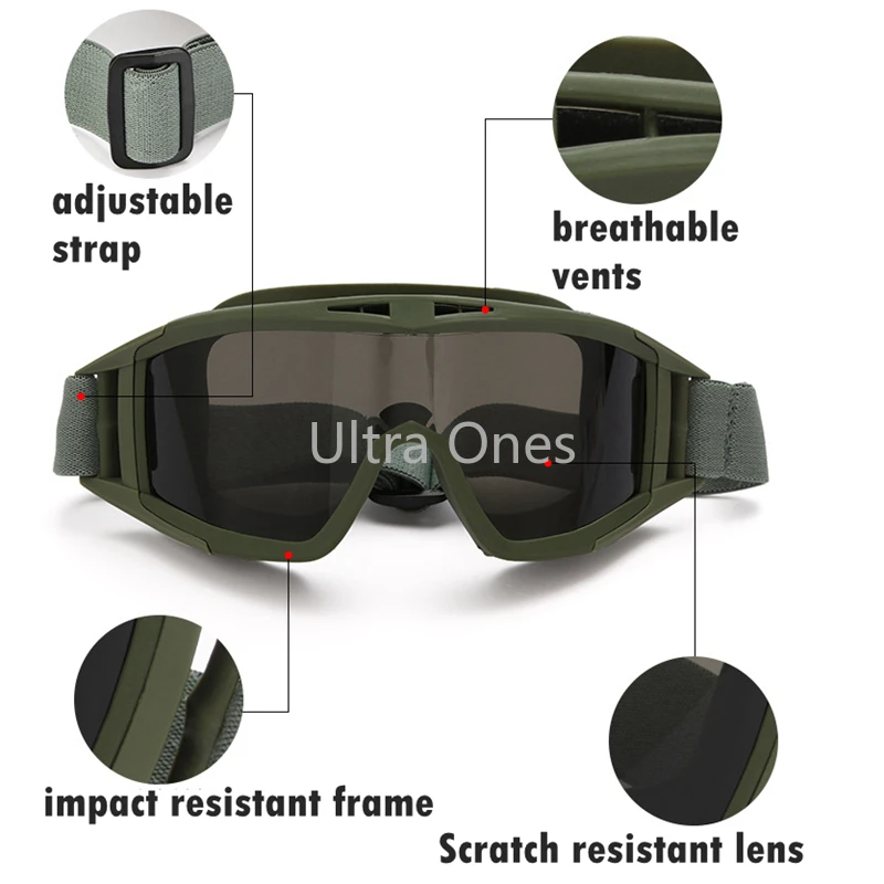 

Hunting Shooting Goggles Military Tactical Windproof Cs Wargame Airsoft Goggles Anti-uv Dustproof Army Combat Motorcycle Glasses