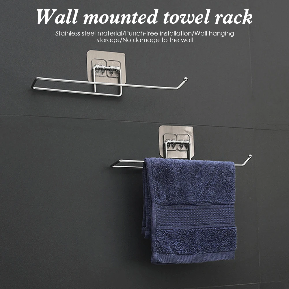 

Paper Towel Holder Self-Adhesive Stainless Steel Paper Dispenser Wall-Mounted for Kitchen Bathroom